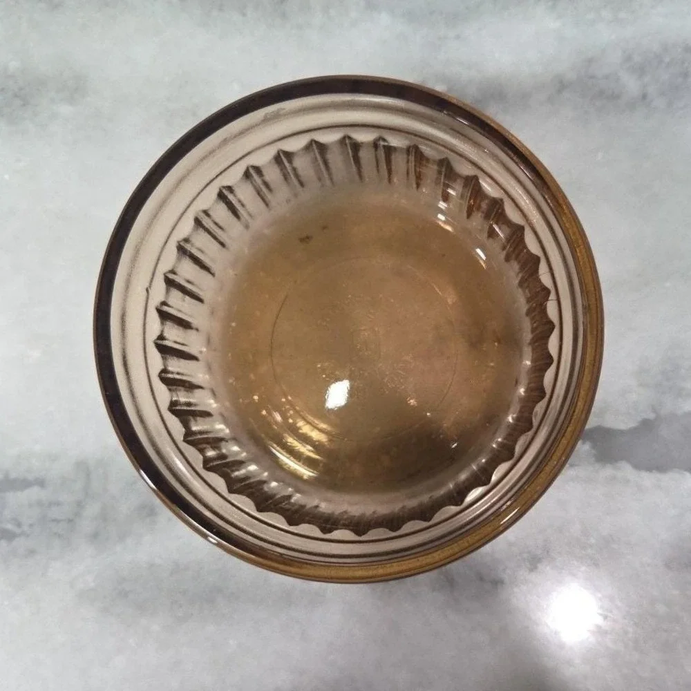 Anchor Hocking Amber Ramekin #1434, Vintage Custard Dish, Brown Kitchenware‎